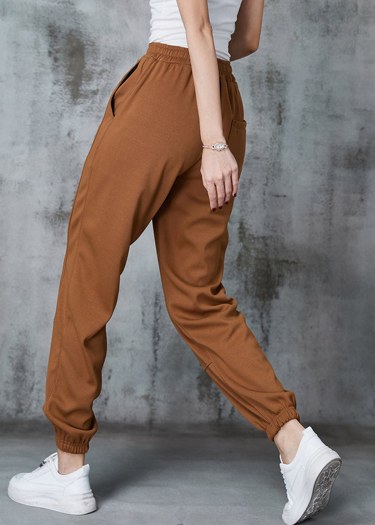 Plus Size Khaki Oversized Patchwork Cotton Harem Pants Spring