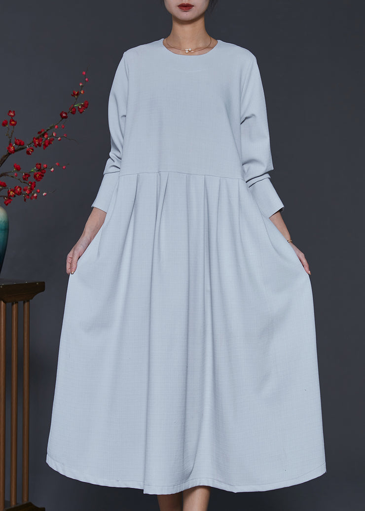 Plus Size Sky Blue Oversized Exra Large Hem Cotton Dress Spring