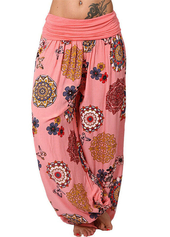 Bohemia Print Wide Leg Pants Loose Yoga Pants