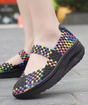 Purple Casual Comfortable Knit Fabric Splicing Wedge Shoes