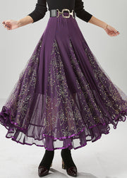 Purple Patchwork Tulle Skirts Exra Large Hem Fall