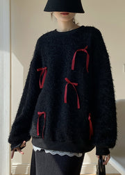 Red Fluffy Cozy Knit Sweaters O Neck Winter