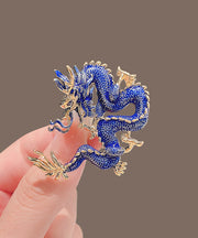 Regular Blue Alloy Enamel Dragon Shaped Brooches