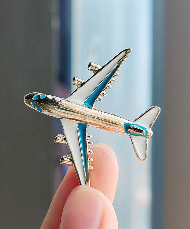 Regular Red Alloy Enamel Model Plane Brooches