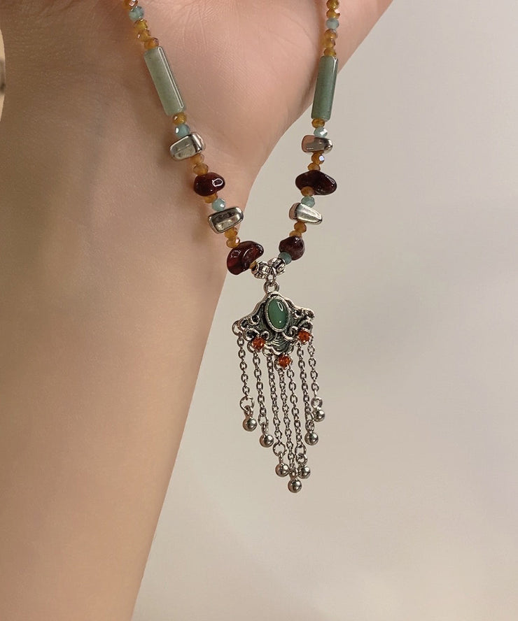 Retro Ethnic Style Clavicle Chain Patchwork Ruyi Tassel