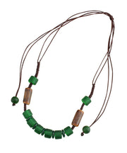 Retro Ethnic Style Green Handwoven Crystal Necklace