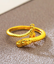 Retro Gold Pure Gold Dragon's Tail Rings