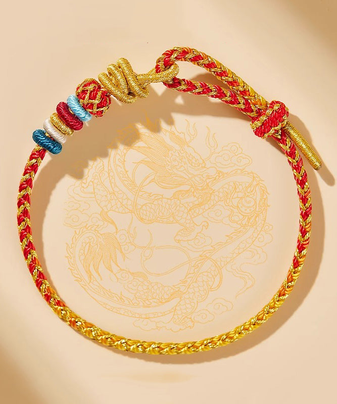 Retro Red Hand Woven Chain Bracelet