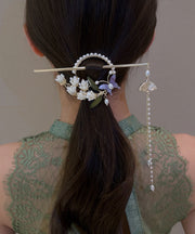 Retro White Alloy Pearl Lily Of The Valley Tassel Hairpin