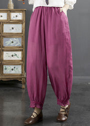 Rose Pockets High Waist Ramie Crop Pants