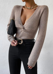 Sexy Slim Fit V Neck Knit Sweaters Fall