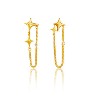 Simple Gold Plated Zircon Drop Earrings