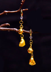 Simple Little Feet 14K Gold Drop Earrings