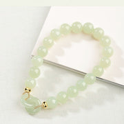 Simple Little Green Pearl Beading Ping Buckle Bracelet