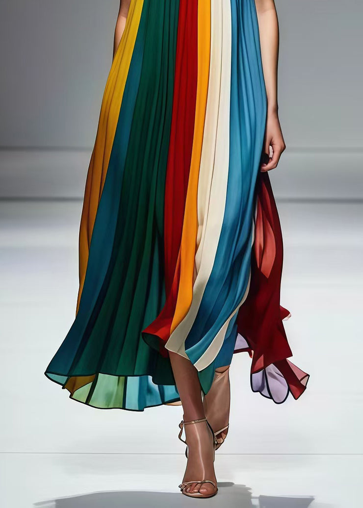 Simple Multicolor Backless Wrinkled Chiffon Strapless Dresses Summer