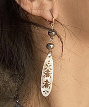 Simple Silk Stainless Steel Hollow Out Drop Earrings