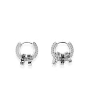 Simple Silk Sterling Silver Zircon Hoop Earrings