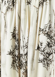 Simple White Print Exra Large Hem Chiffon Skirt Summer