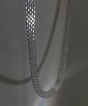 Simple White Sterling Silver Hand Woven Collar Necklace