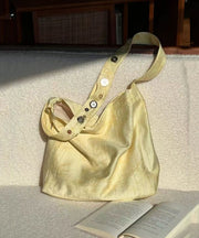 Simple Yellow Versatile Cotton Satchel Handbag