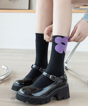 Spring And Autumn Minimalist Cotton Mid Calf Socks