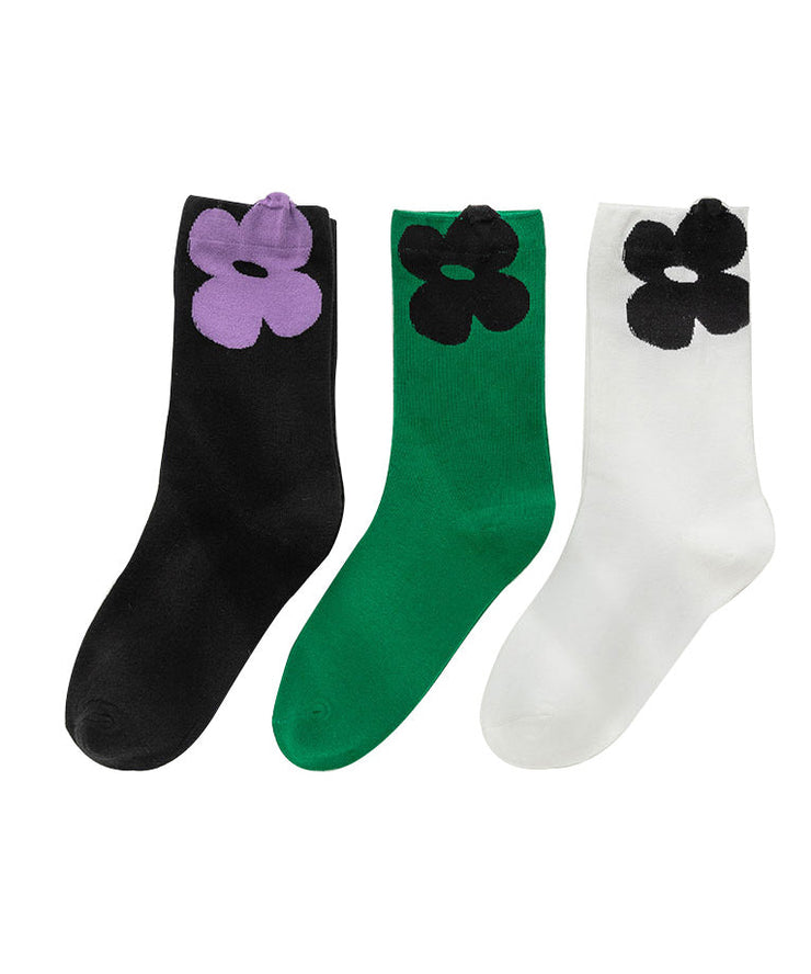 Spring And Autumn Minimalist Cotton Mid Calf Socks