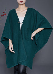 Style Blackish Green Oversized Woolen Cardigan Winter