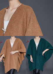 Style Blackish Green Oversized Woolen Cardigan Winter