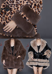 Style Chocolate Oversized Low High Design Fuzzy Fur Fluffy Jacket Winter