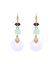 Style Gold Ancient Gold Jade Auspicious Clouds Drop Earrings