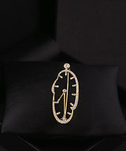 Style Gold Overgild Zircon Watch Brooches