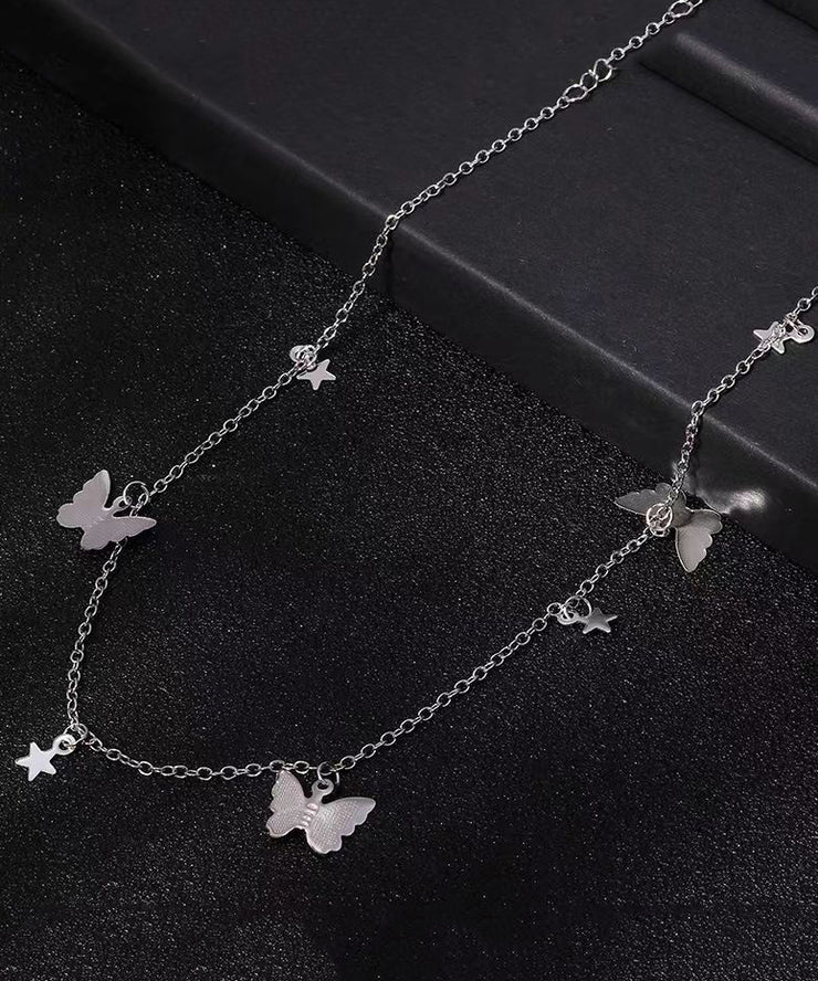 Style Gold Sterling Silver Overgild Butterfly Star Princess Necklace