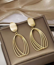 Style Gold Sterling Silver Overgild Oval Drop Earrings