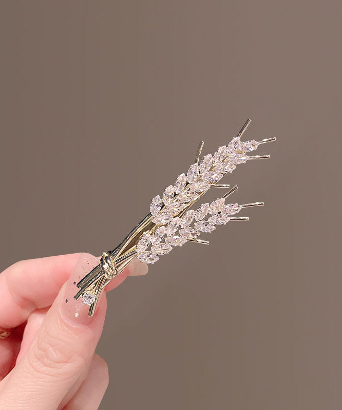 Style White Zircon Wheat Ears Duck Mouth Hairpin