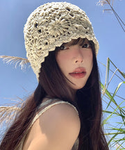 Stylish Beige Versatile Thin Hollow Out Bonnie Hat