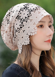 Stylish Black Lace Hollow Out Floral Bonnie Hat