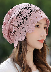 Stylish Black Lace Hollow Out Floral Bonnie Hat