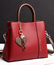 Stylish Blue Love High-capacity Faux Leather Tote Handbag