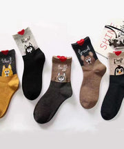 Stylish Cute Animal Print Cotton Mid Calf Socks