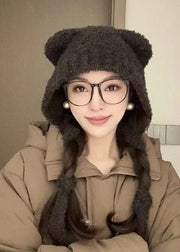 Stylish Cute Cartoon Coffee Faux Fur Bonnie Hat