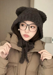 Stylish Cute Cartoon Coffee Faux Fur Bonnie Hat