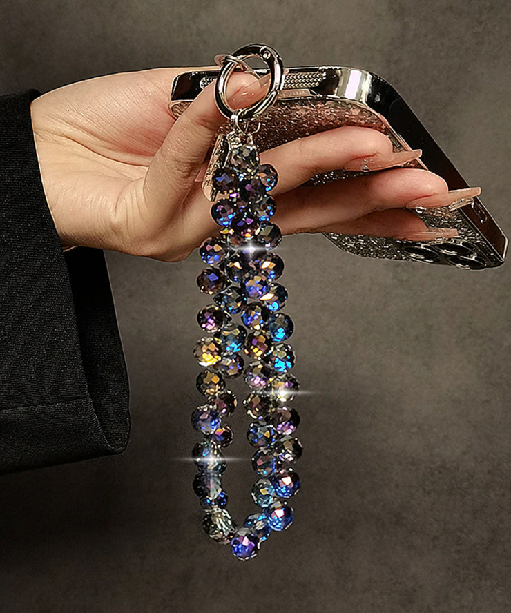 Stylish Dark Purple Crystal Beading Water Drop Phone Chains