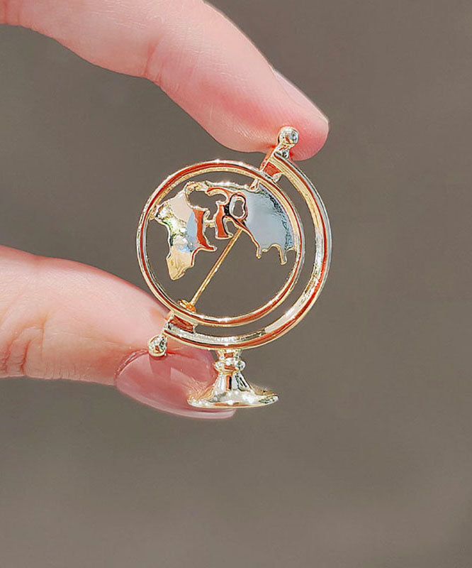 Stylish Gold Alloy Hollow Out Terrestrial Globe Brooches