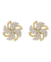 Stylish Gold Sterling Silver Alloy Zircon Floral Drop Earrings