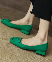 Stylish Green Comfy Faux Leather Penny Loafers