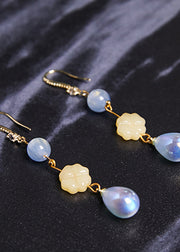 Stylish Lake Blue Water Droplet Acrylic Drop Earrings