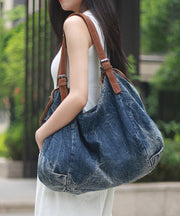 Stylish Large Capacity Blue Denim Satchel Bag Handbag