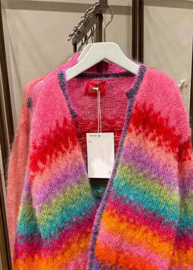 Stylish Multicolor V Neck Cozy Knit Cardigans Fall