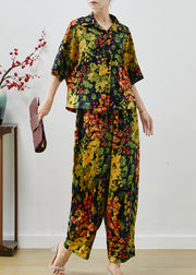 Stylish Oversized Print Chiffon Two Pieces Set Summer