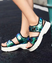 Stylish Pink Buckle Strap Peep Toe Platform Walking Sandals